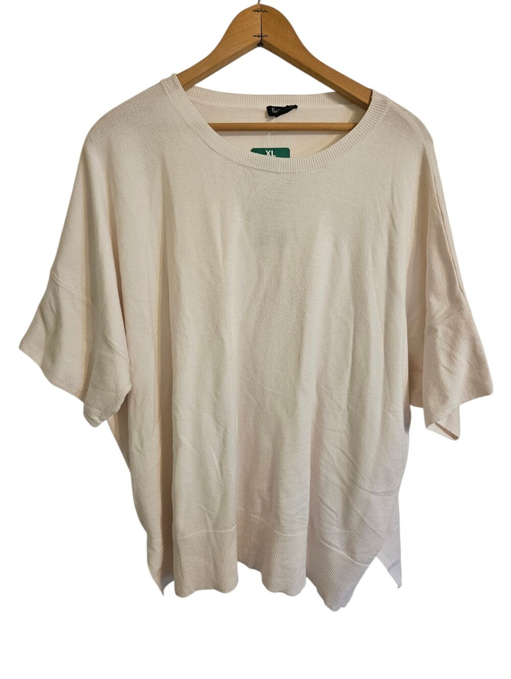 Splendid Cream Dolman Short Sleeve Knit Top Sz XL New